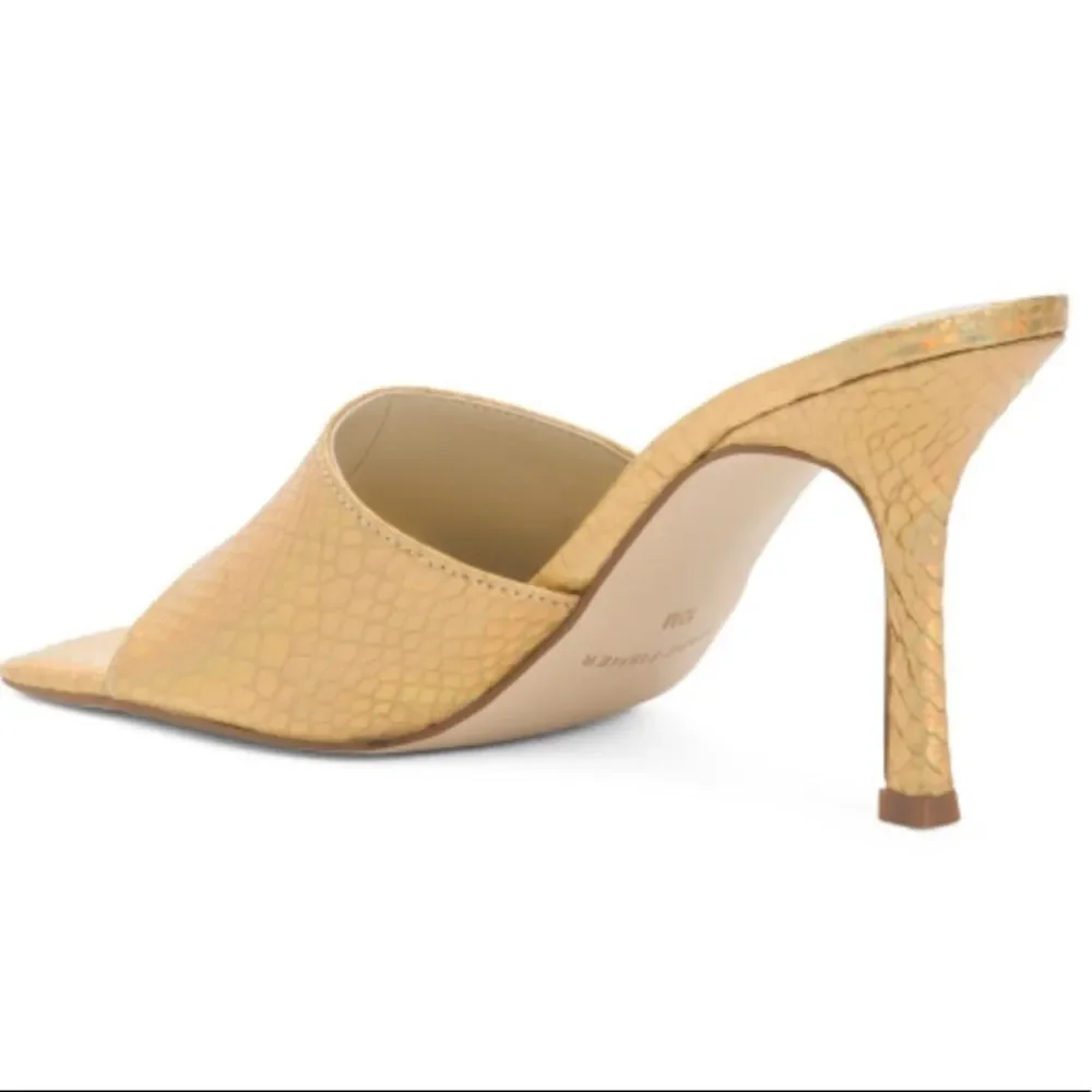 Marc Fisher Metallic Heeled Slides - Picture 2 of 3